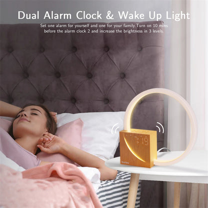 Bedside Desk Lamp + Alarm Clock (Sound Emitting)