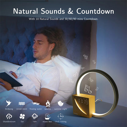 Bedside Desk Lamp + Alarm Clock (Sound Emitting)