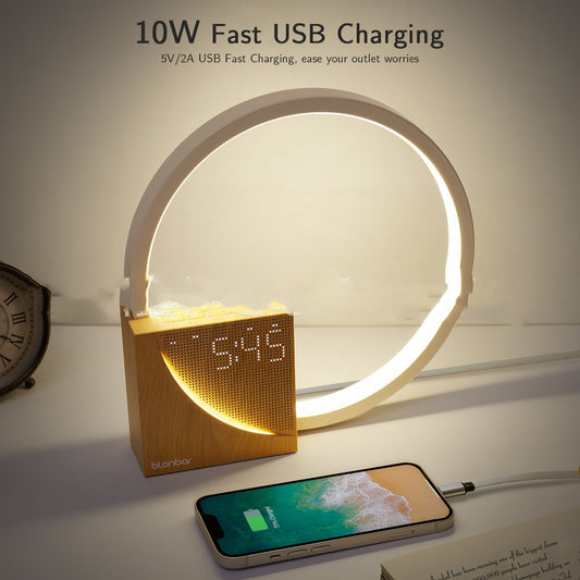 Bedside Desk Lamp + Alarm Clock (Sound Emitting)