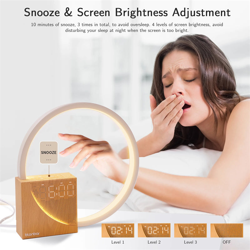 Bedside Desk Lamp + Alarm Clock (Sound Emitting)