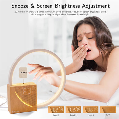 Bedside Desk Lamp + Alarm Clock (Sound Emitting)